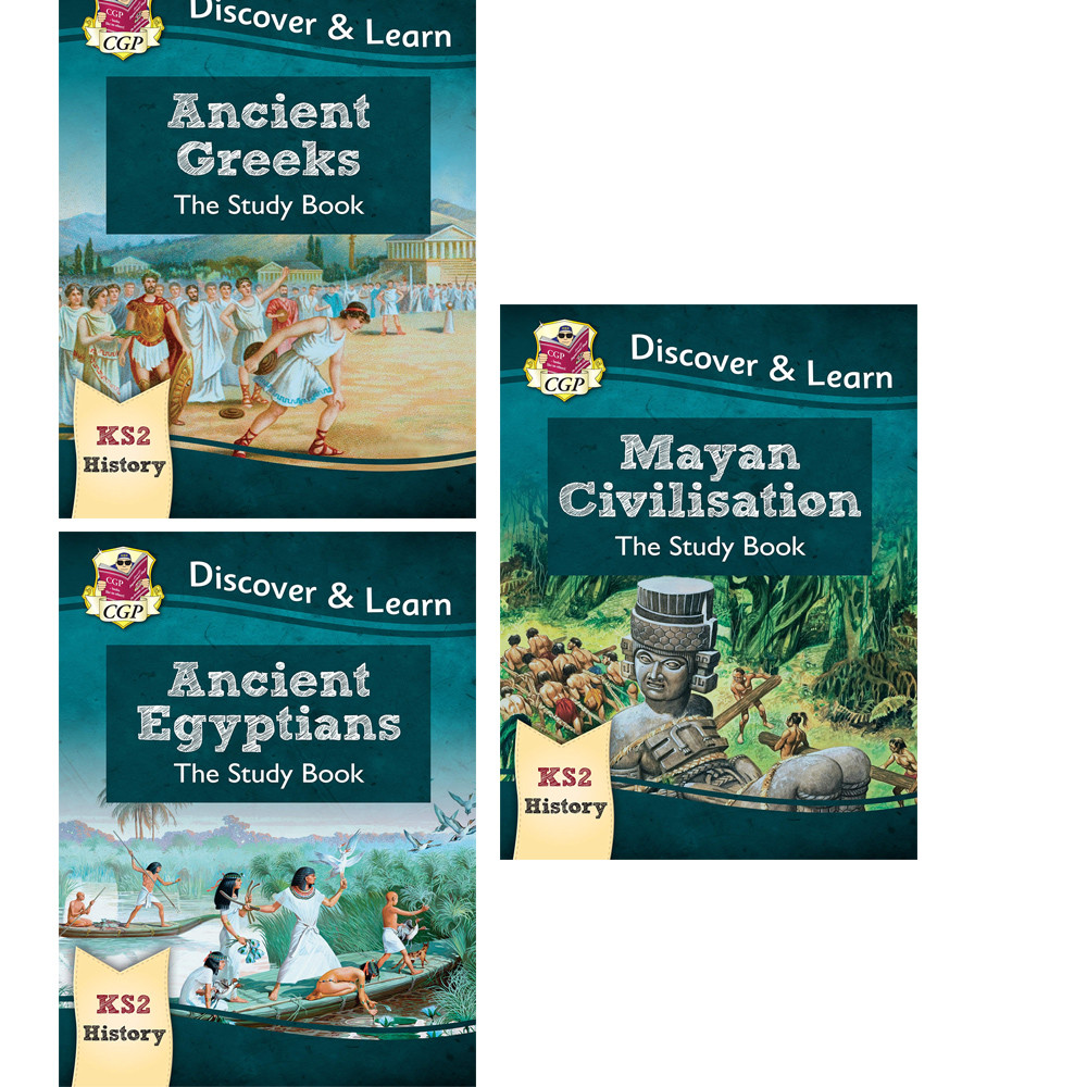 Discover Learn History Ancient Greeks Study, Ancient Egyptians 3 Study BooksNEW
