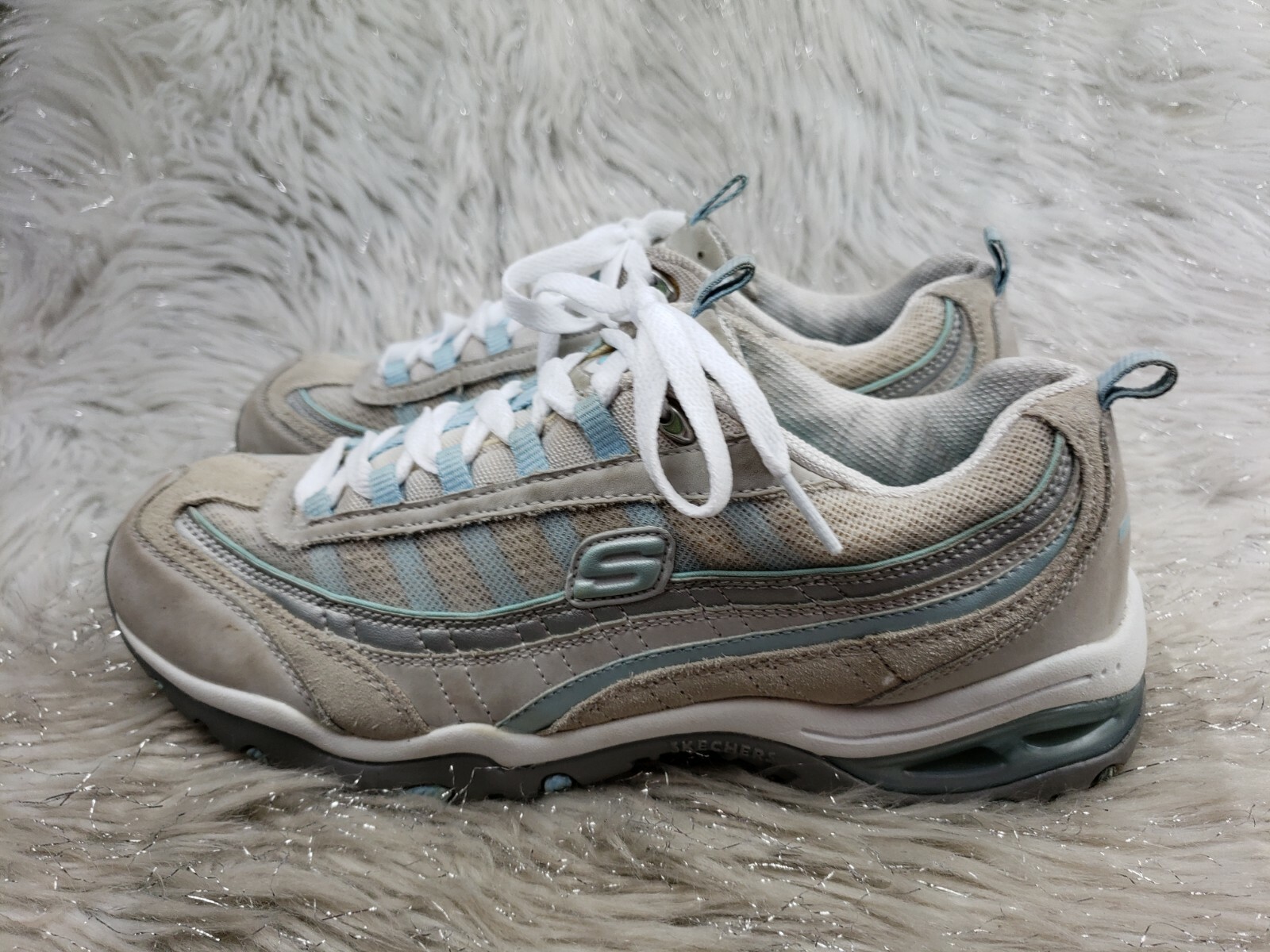 Skechers Sport 11263 Grey Blue Running Sneakers Size 9.5 / 39.5
