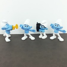 Peyo 2011 2013 Smurf Figures McDonalds Toys Lot of 4 Brainy Harmony Crazy