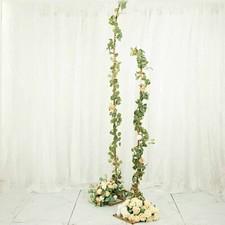 2 GOLD Curved Top Metal Floral Display Frames Arch Backdrop STAND Set Events