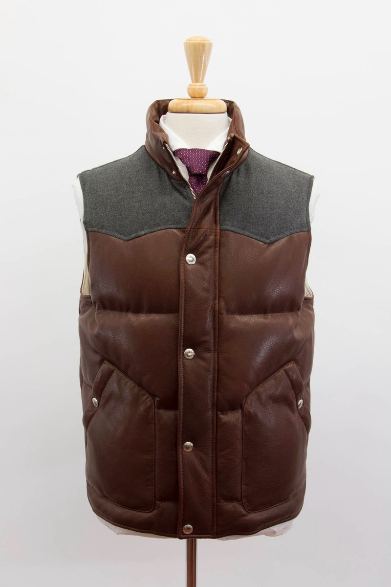 NWT$6495 Brunello Cucinelli Leather + Cashmere Blend Down Puffer 