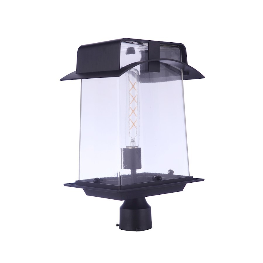 Craftmade Smithy 1 Light Outdoor Post, Aged Bronze Brushed/Clear
