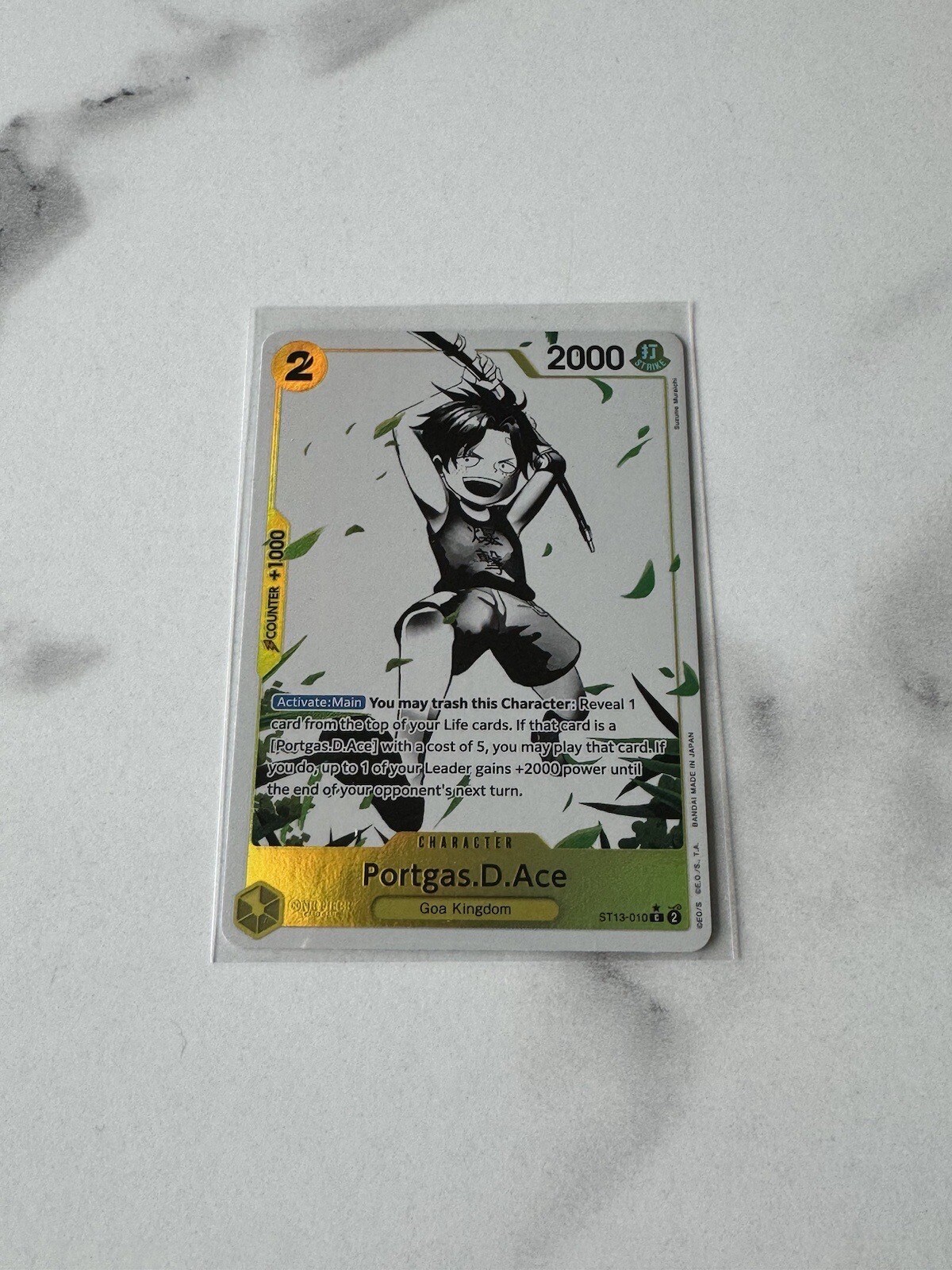 One Piece Card Game The Three Brothers ST13-010 Portgas D Ace Promo Ink English