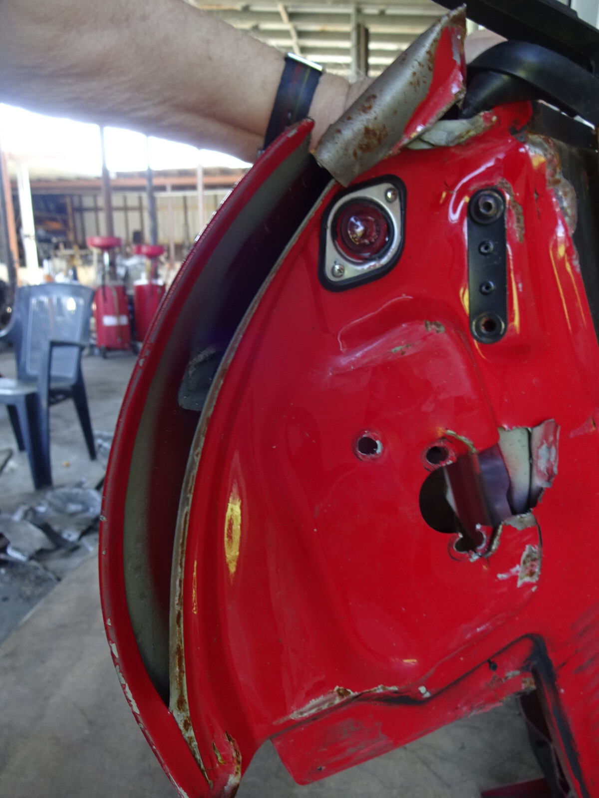 Ferrari 355 - LH Door Skin- Red-Damaged  P/N 64477100