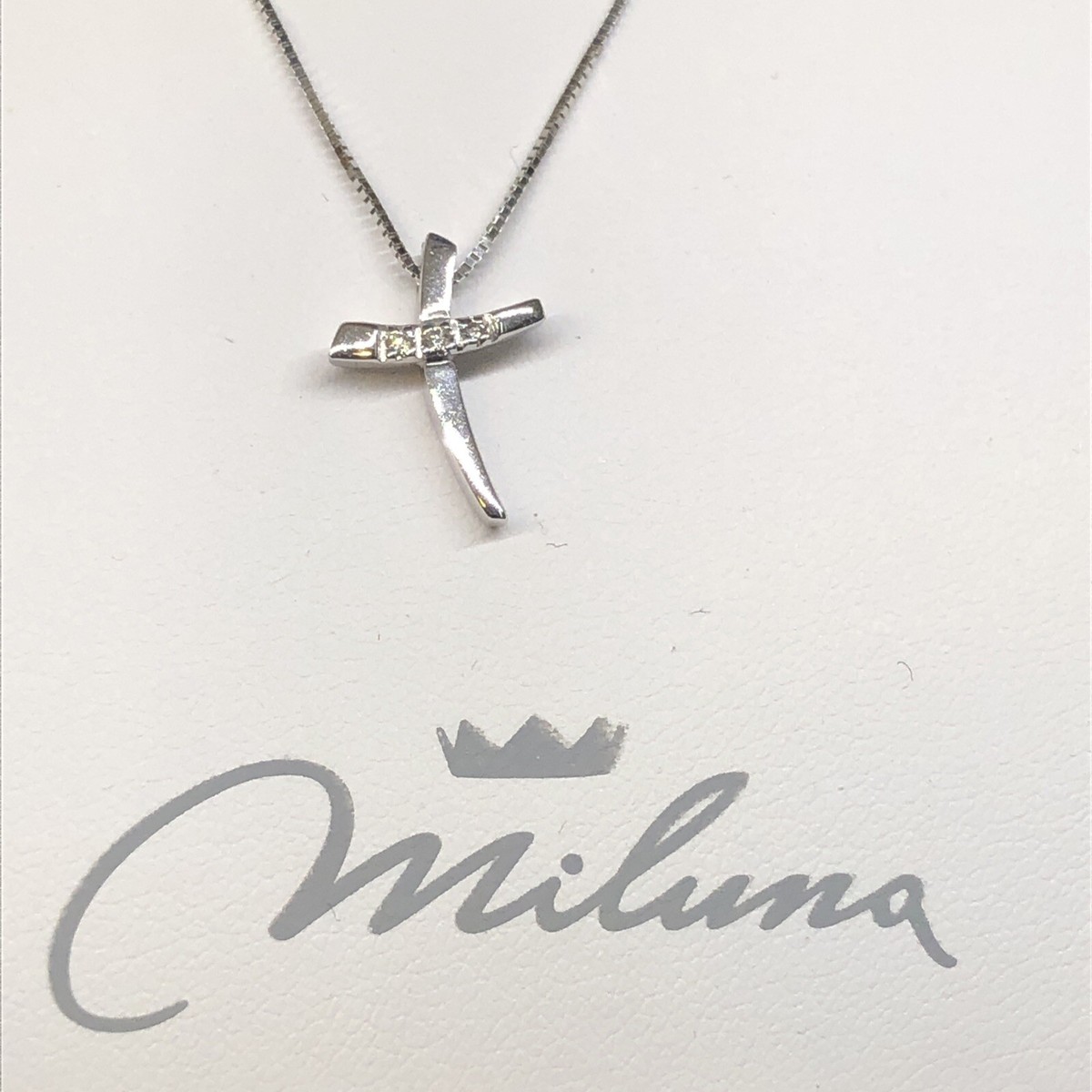 Collana Miluna Croce Croce In Oro Bianco E Diamanti CLD3672