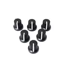 10Pcs 6mm Shaft Hole Dia Plastic Threaded Potentiometer Knobs Caps NEW