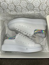 Alexander McQueen Oversized White Iridescent Size 6.5 Boys Brand New