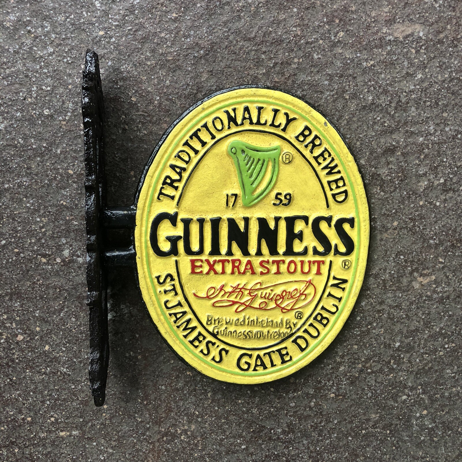Guinness wall mounted double sided Cast Iron Sign eBay