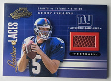 2001 Playoff Absolute Memorabilia Leather and Laces #LL12 Kerry Collins 435/825