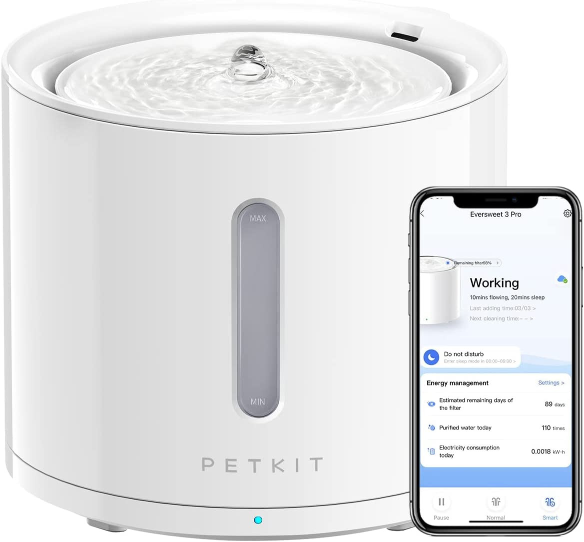 PETKIT EVERSWEET Solo 2: Fontana Wireless 2L per Gatti e Cani - Smart