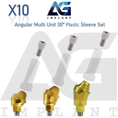 x10 Angular Multi Unit 1.6 Prosthetic System 30° and Plastic Sleeve With Screw