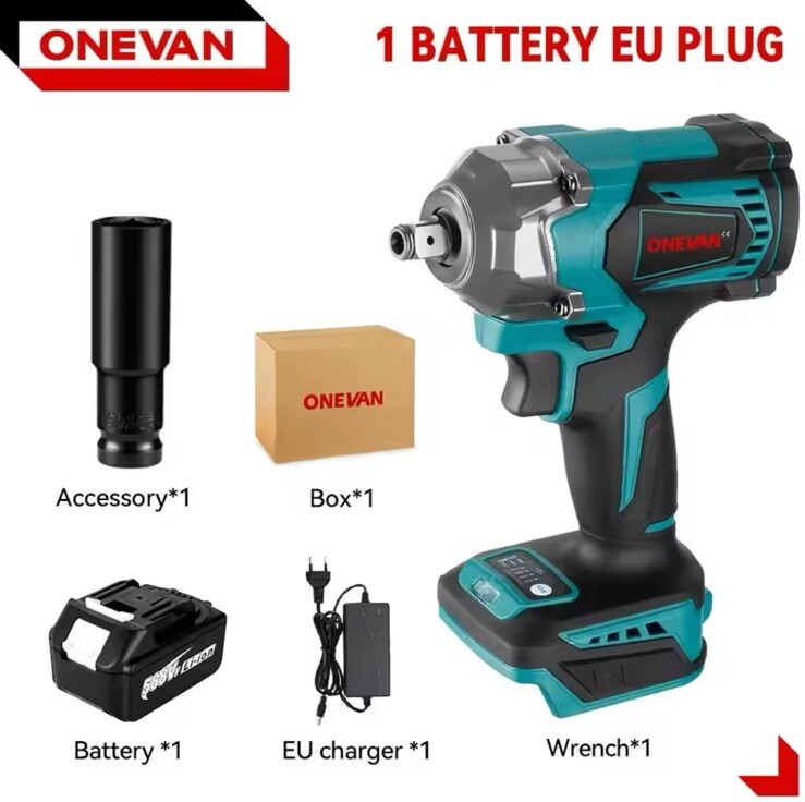 Onevan 1200n.m Avvitatore Brushless 1/2'' 18V Compatibile con Batterie Makita - Miniatura 2