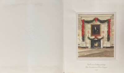 Ronald Reagan White House Executive Christmas Card 1987