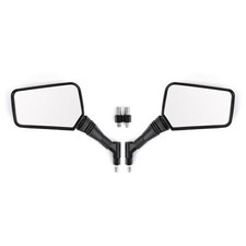 BLACK 10MM/8MM CLASSIC RECTANGLE UNIVERSAL MOTORCYCLE MIRRORS MOTORBIKE PAIR T9