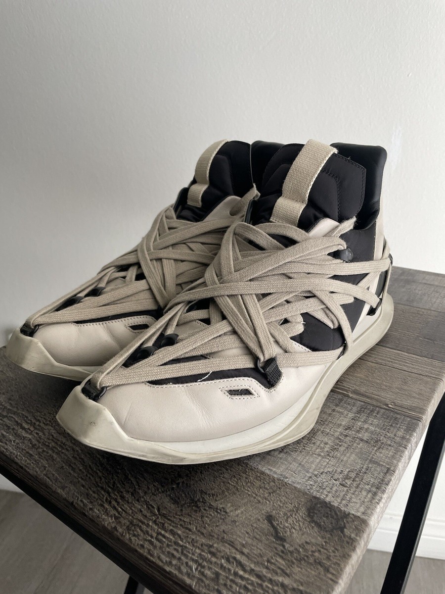 Rick Owens Maximal Mega Lace Runner Black/Grey Leather Size EU 40 