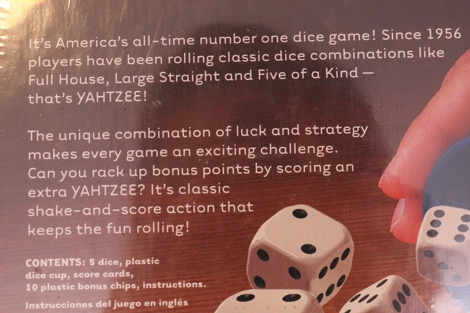 NEW in Plastic Yahtzee Parker Brothers Hasbro Family Dice Game Ages 8+ - Image 4 of 4