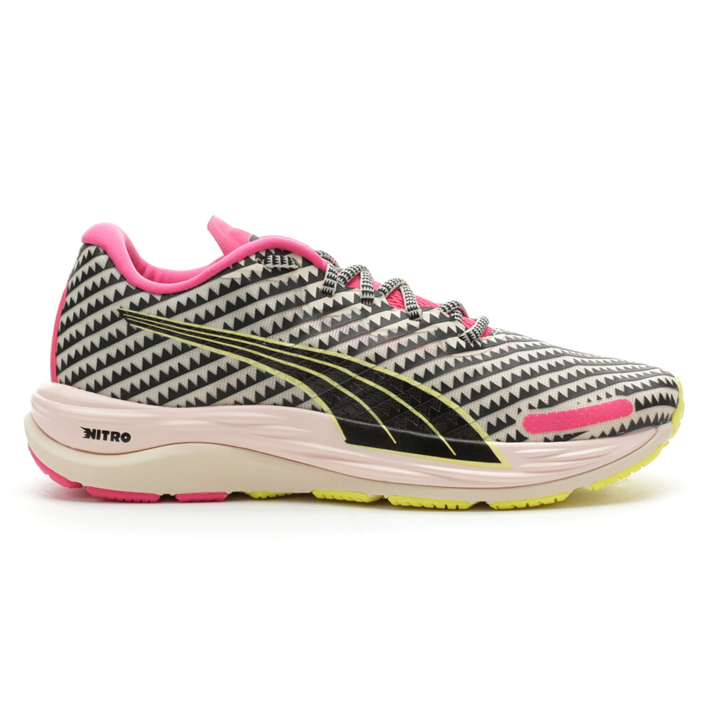 Puma Lemlem Velocity Nitro 2 Womens Running Sneakers in Beige Pink Yellow