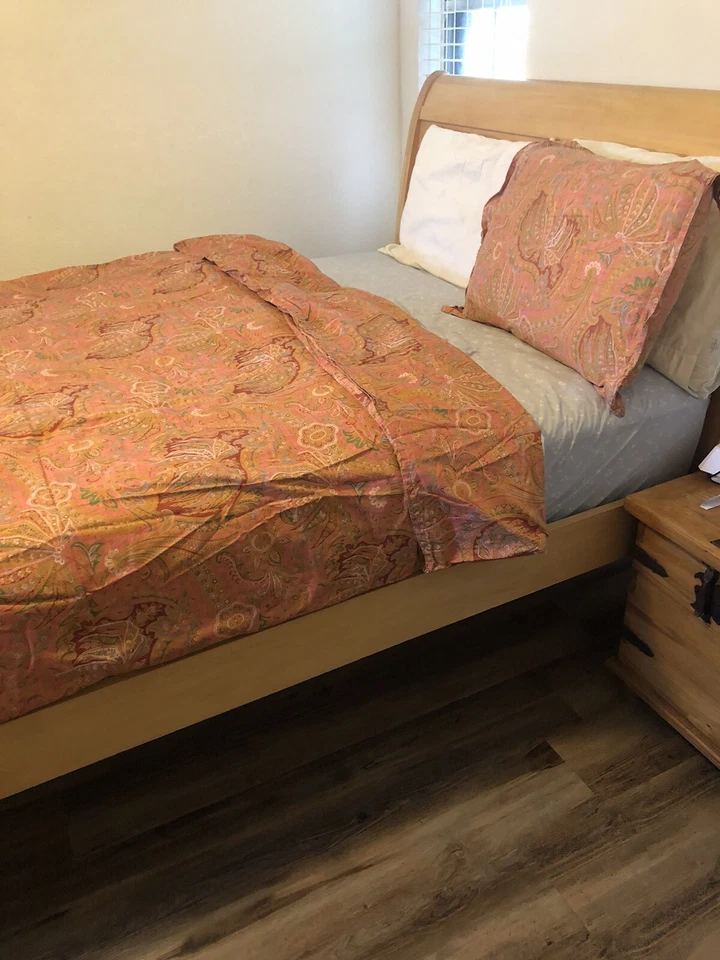 VNT Ralph Lauren Village Mews Paisley Twin Duvet Cover & Standard Sham Pink 2pc - Image 3 of 4