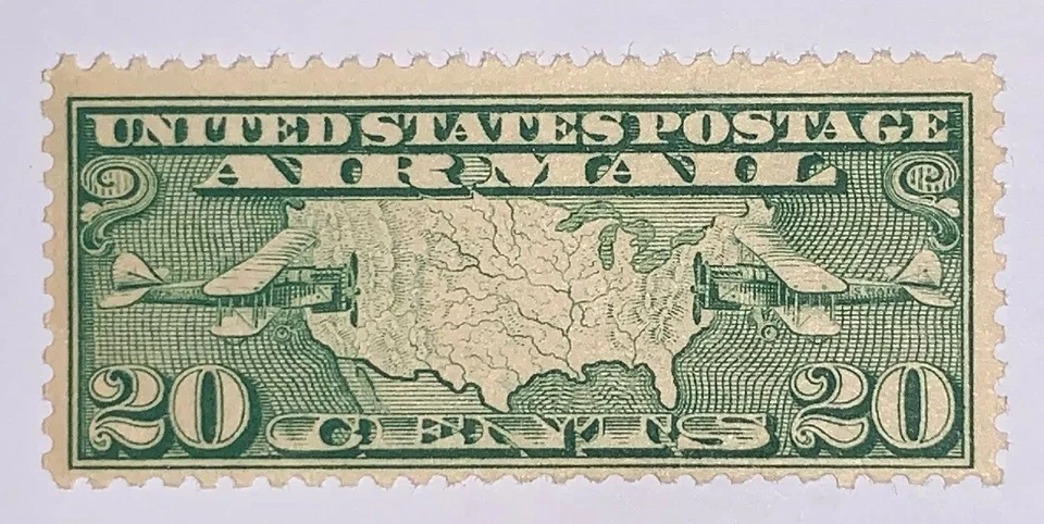 TRAVELSTAMPS: 1926-30 US Stamps Scott # C9 Map of U.S mint Original Gum Hinged - Image 2 of 4