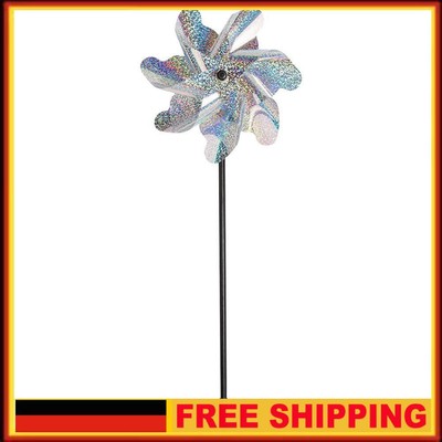 7 Leaves Bird Repeller Windmill Garden Lawn Yard Deterrent Silver Pinwheel