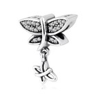 Charm Perle Bead 925 Silber Libelle Zirkon - Anhänger für Pandora Armband