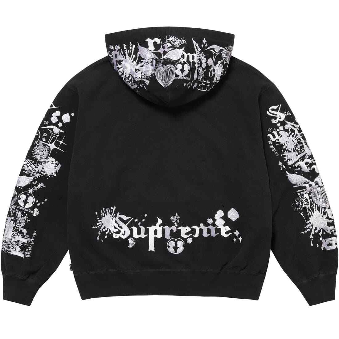 Supreme AOI Zip Up Hooded Sweatshirt Black Natural Teal