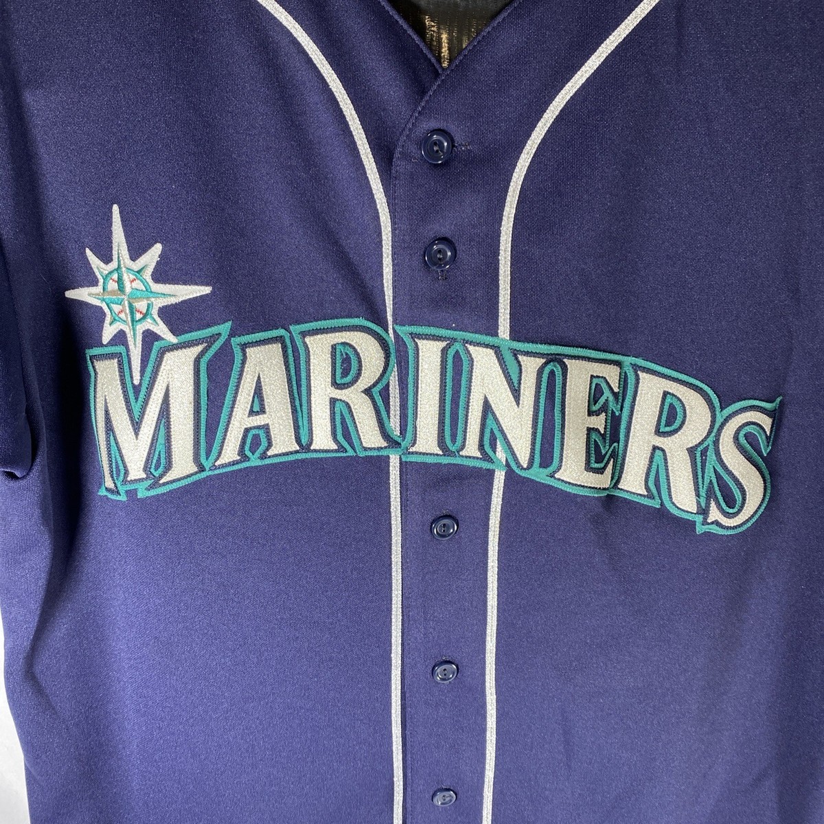 Majestic Seattle Mariners ポロシャツ XL 90s 古着 90s USA製 MLB Seattle Mariners マリナーズ メッシュ