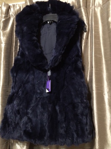 Genuine Rabbit Fur Shawl Collar Vest 