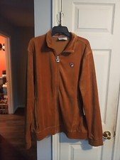 Fila Velour Brown Track Jacket Size XL