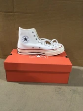 Converse Chuck Taylor 70 HI Mens 6.5 W8.5 Canvas White/Garnet/Egret Casual Shoes