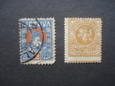 2 znaczki Litwa 1919 i 1921