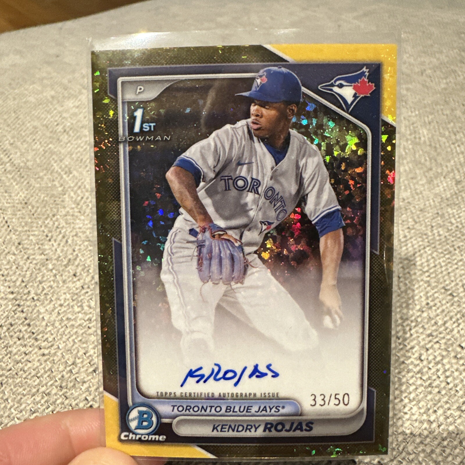 2024 Bowman Chrome KENDRY ROJAS GOLD Refractor Auto /50 #CPA-KR - Blue Jays