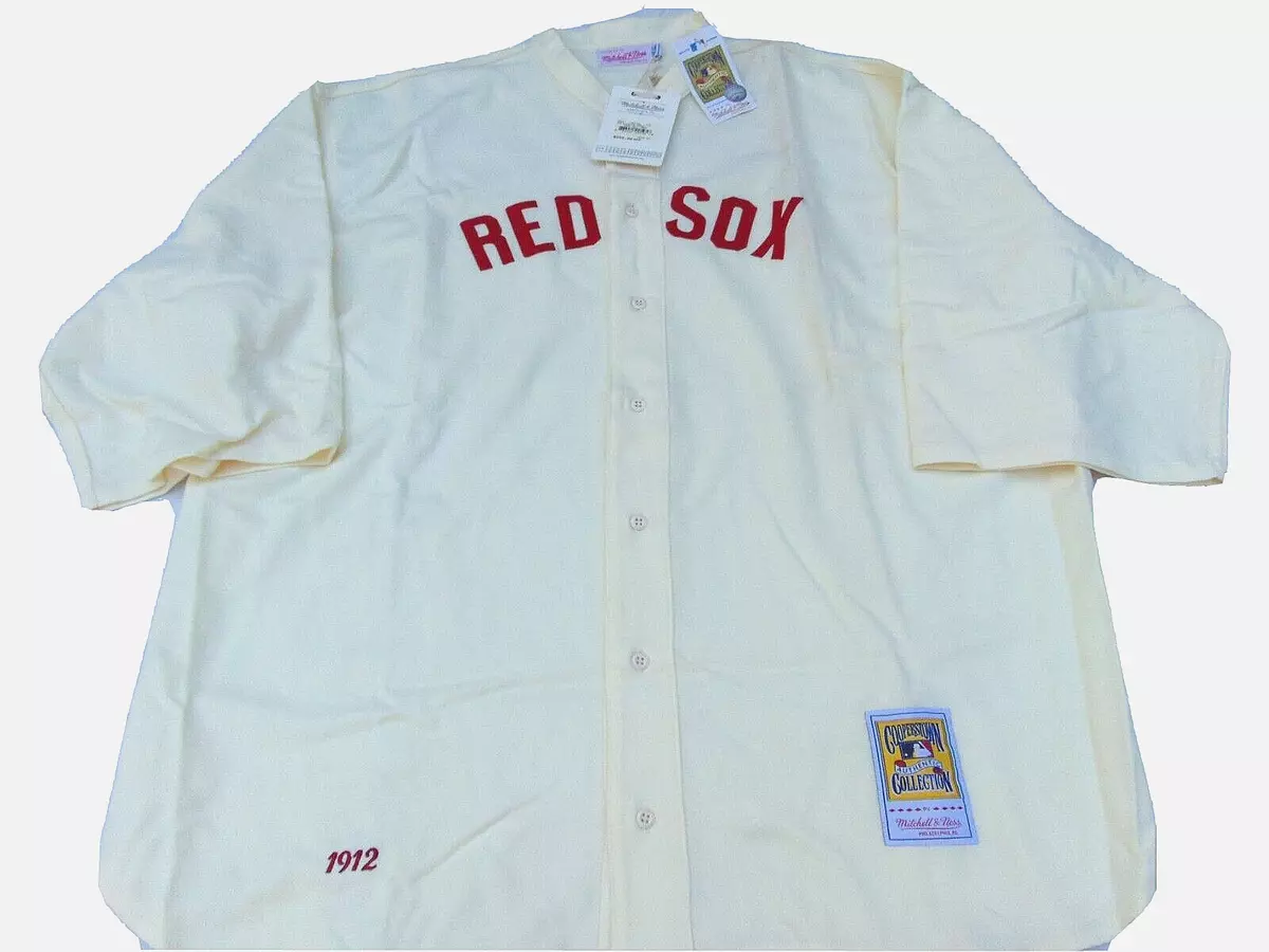 MITCHELL & NESS MLB 1912 BOSTON RED SOX 3/4 SLEEVE WOOL AUTHENTIC JERSEY  5XL 64