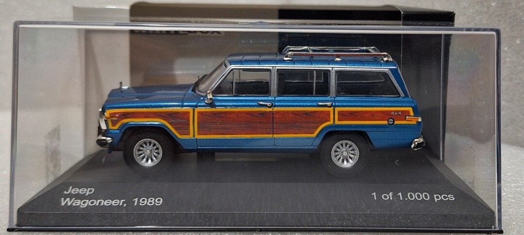 Jeep Wagoneer 1989 Blue Met Wood 1:43 Whitebox WB162 EXTREMLELY