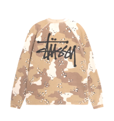 Stussy Raglan Thermal LS Crew Desert Camo 100%Authentic 1140356 | eBay