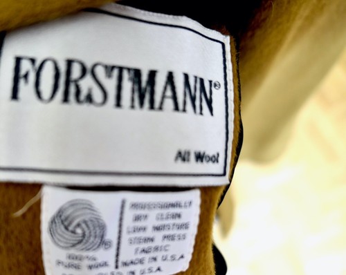 Abrigo de lana dorado ámbar vintage años 70 Forstmann Weitz lápiz militar M - Imagen 10 de 10