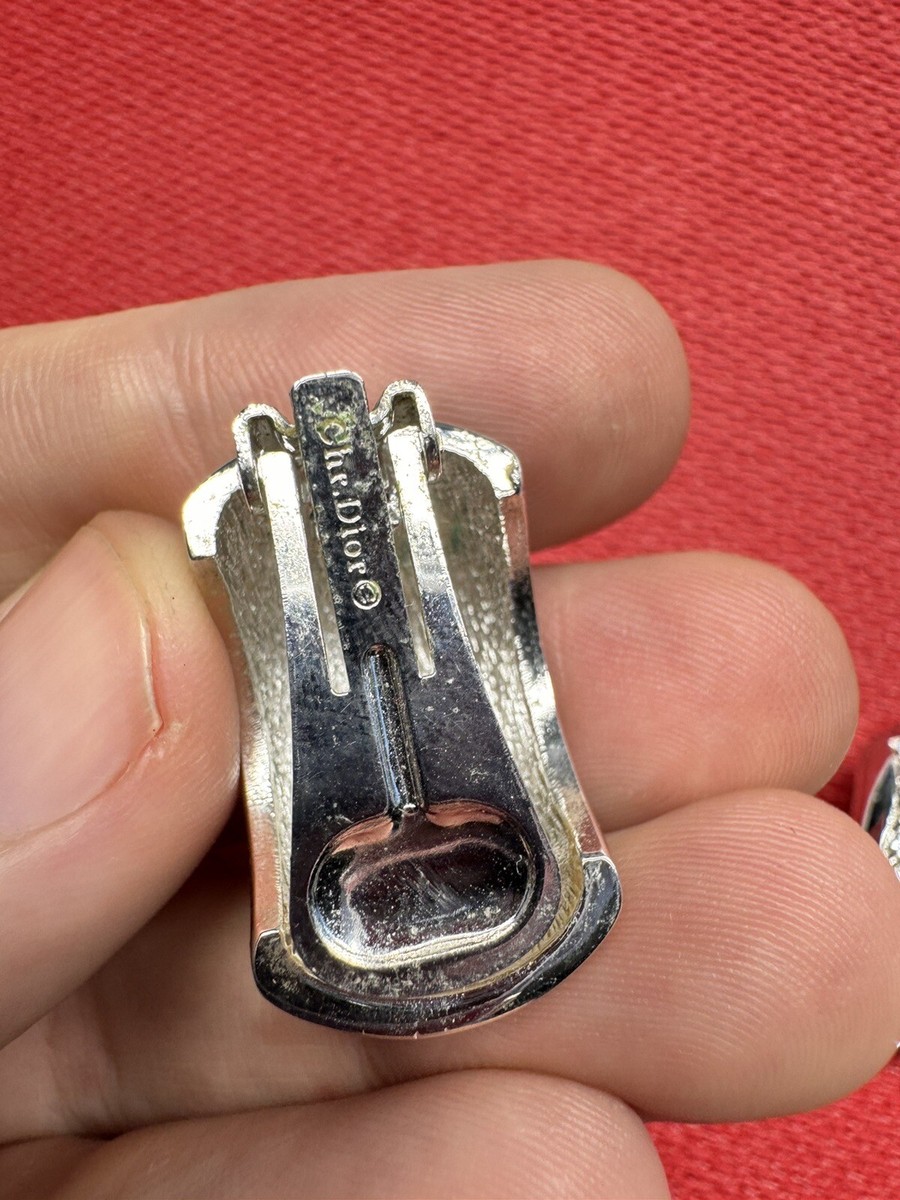 Chr. Christian Dior Signed Vintage 80s Silver-Tone