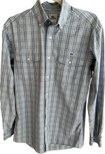 Lacoste Men's Long Sleeve Plaid Button Up Dress Shirt Size 38
