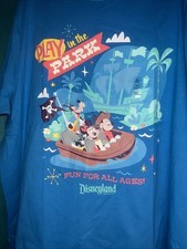 Disney Play in the Park Mickey Friends Pirate Caribbean Blue Shirt Adult XXXLNEW