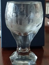 Heavy Vintage Masonic Goblet Superbly Wheel Engraved With Numerous Symbols