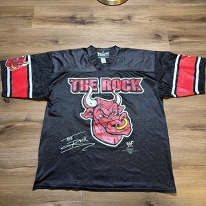 Vintage The Rock WWF Attitude Era Trinity Athletic Gear Jersey Mens LARGE