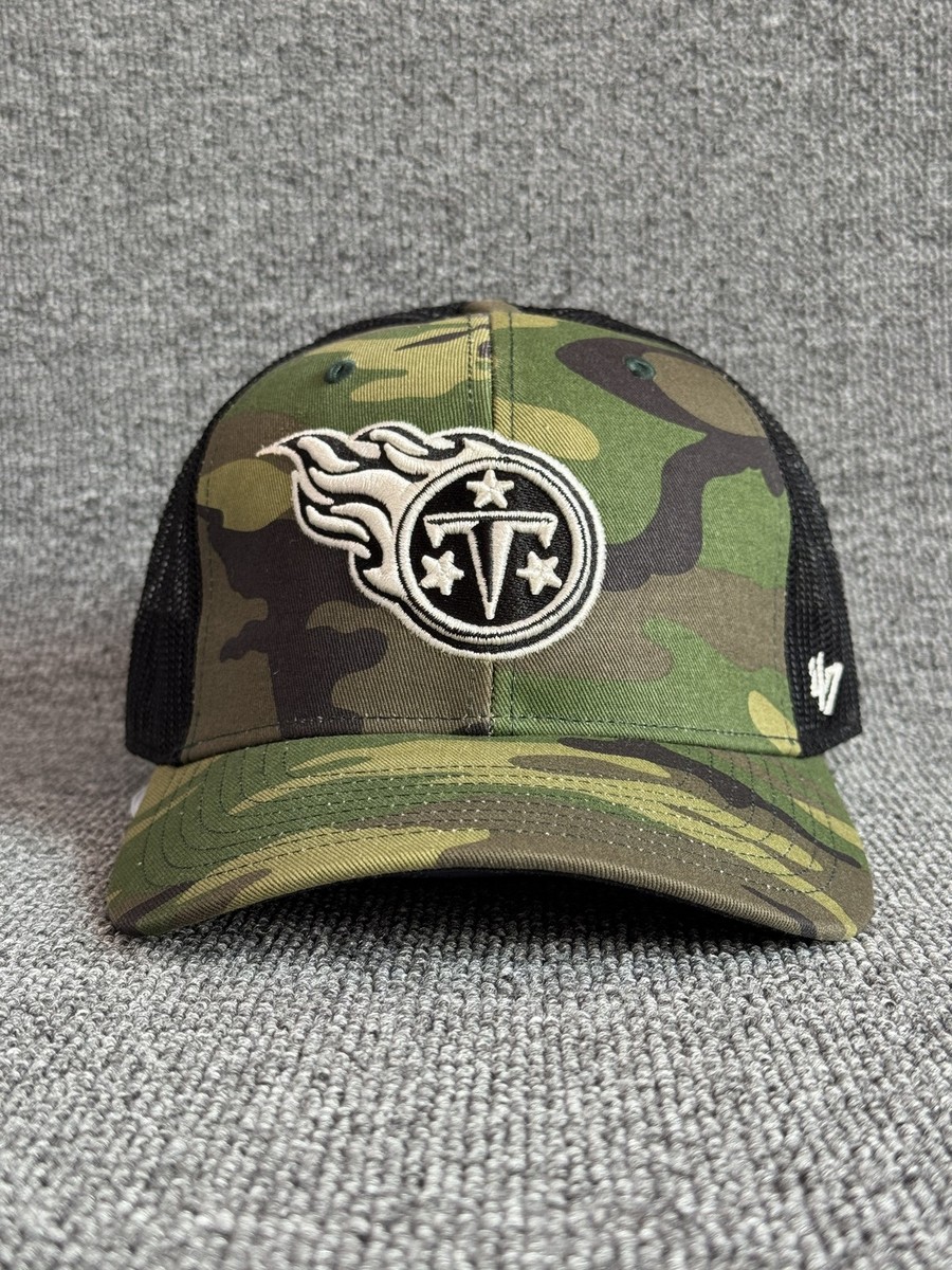 '47 Brand Tennessee Titans Trucker Snapback Camo Black One Size NFL Hat