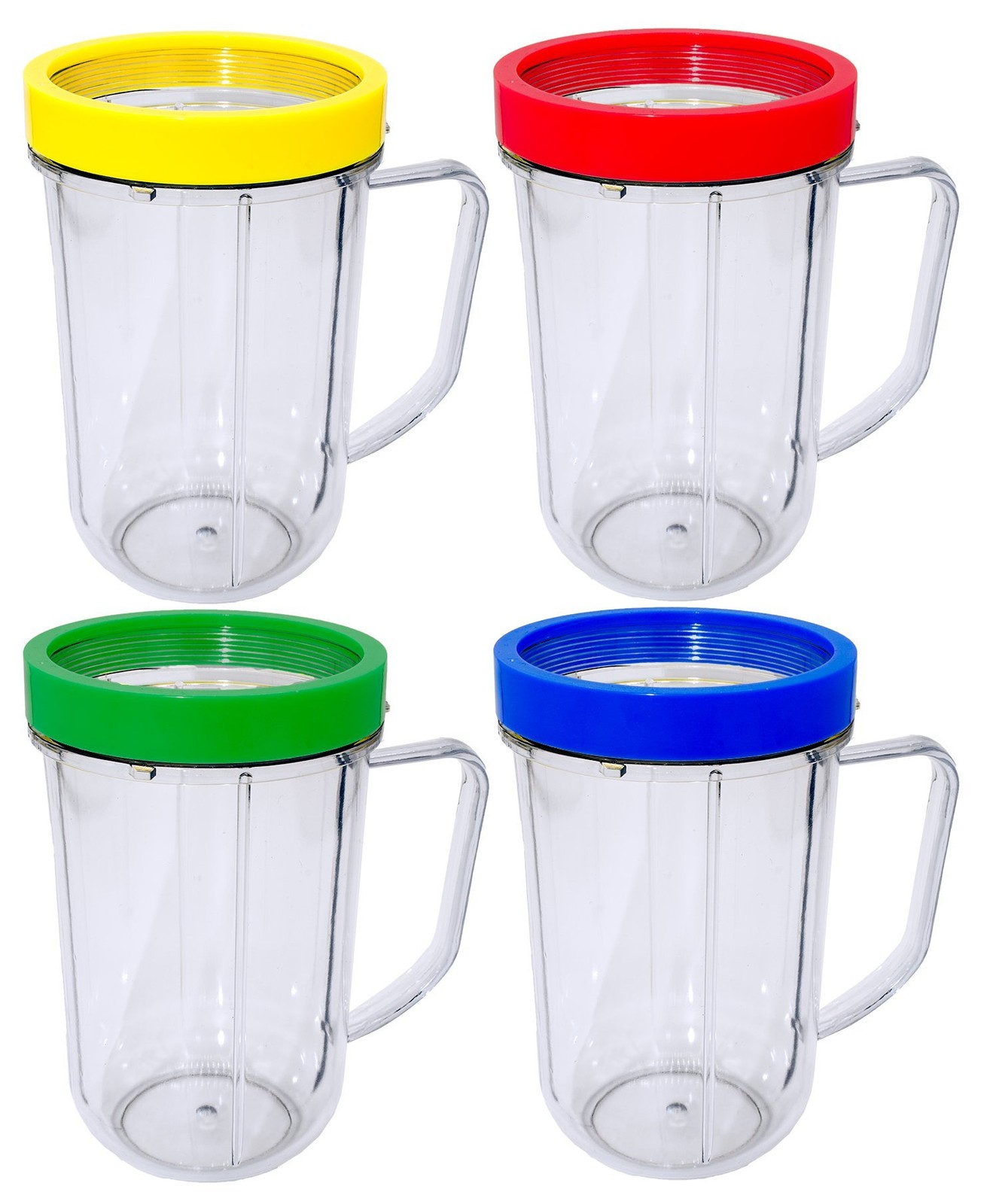 Replacement Blender Mugs Cup with Colored Comfort Lip Rings,