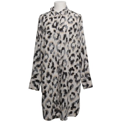 Lindex, Blusenkleid, Größe: L, Weiß/Schwarz/Grau/Beige, Polyester, Leopard #FDk