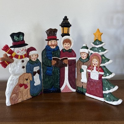 Kurt Adler Tri-Fold Christmas Carolers Family Hinged Mantle Screen 