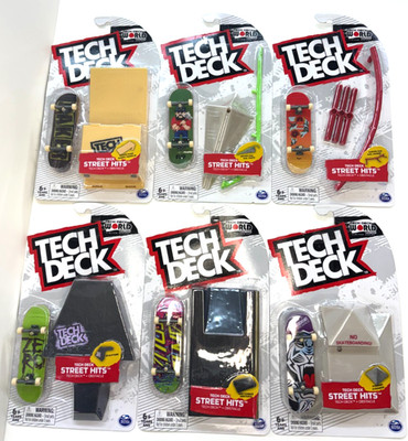 LOT of 6, Tech Deck World Edition Skateboard & Accessory SET of 6, NEW Orig. Box