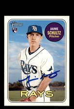 Signed Baseball Card Auto Jaime Schultz 2018 Topps Heritage #558 Rays