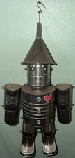 Handmade TIN MAN Folk Art Garden Porch Patio Hanging Sculptural Metal Figure