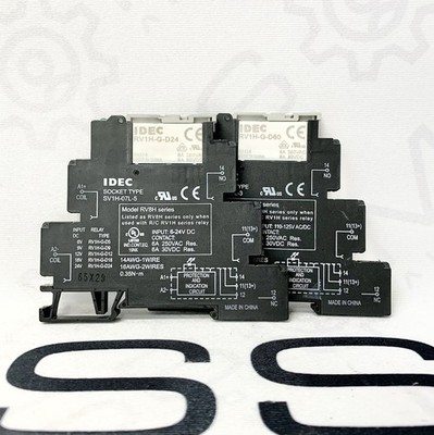 IDEC SV1H-07L-5 Relay Socket w/ RV1H-G-D24 24VPlug-in Relay 8-Pin Base -Lot Of 2