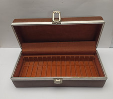 Orange And Brown Vintage 15 Cassette Tape Holder Carrier Storage
